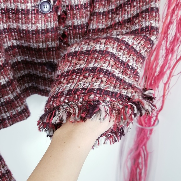 Reitmans| Smoked Red Long Sleeve Tweed Blazer Sz13 - Picture 5 of 8